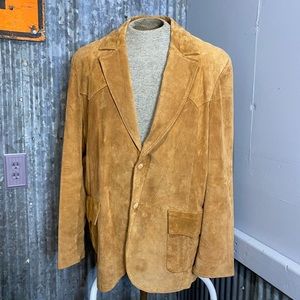 Vintage Mens Leather Western Jacket Light Hipster